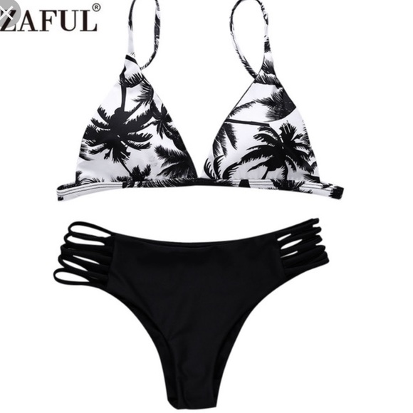 palm tree two piece swimsuit